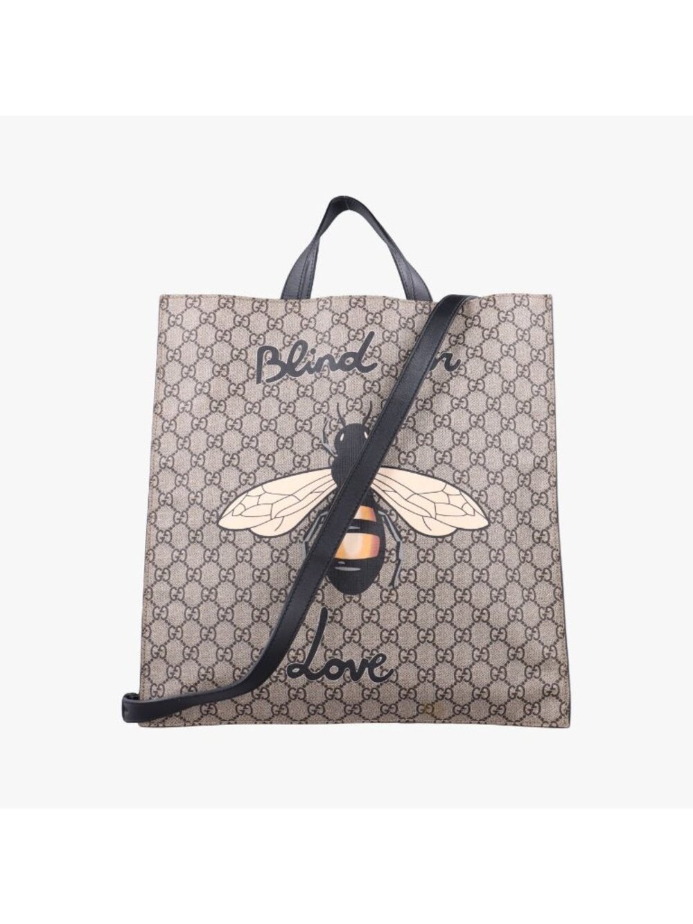 Gucci GG Supreme Kingsnake Beige Black Leather